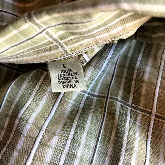 Tommy Bahama Mens Short Sleeve Button Down Shirt Green Tencel size L - Picture 4 of 6
